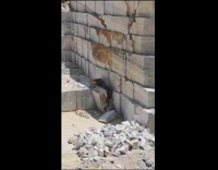 Excavator breaks huge marble quarry wall 