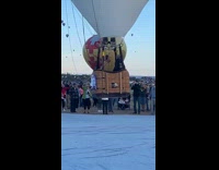 Hot air balloon with dog face print