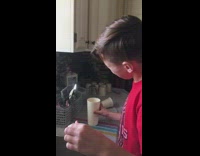 Kid drinks apple cider vinegar gags cringes 