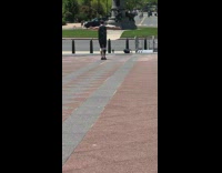 Guy black top ballet pose stretch statue