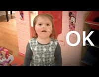 Little girl falls down gets back up