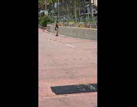 Girl black tank top dance tiktok outside