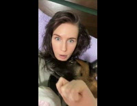 Woman tells story about dog 