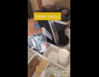 Collab BSMedia - Hotel hacks guy refills evian water bottle 