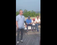 People excited seeing Joe Biden at park