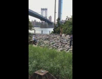 Girl black lingerie bralette boots rocks bridge