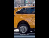 Collab WINY - Traffic officer in trump costume directs traffic 