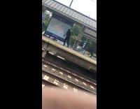 Collab Subway Creatures - guy in black outfit dancing on subway platform