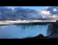 Niagara falls view in October sundown
