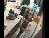 Man rips clothes caught on the CCTV