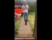 Collab Clips MPUGC - Man dancing and playing flute for cat