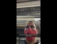 Passenger reacts to woman moaning through train intercom 