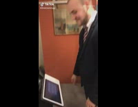 Guy scans extra long middle finger 