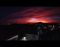 Drone view of sunset in the town