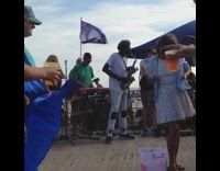 People dance live music band beach saxophone 