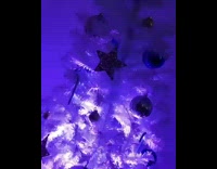 White christmas tree with black hat topper 