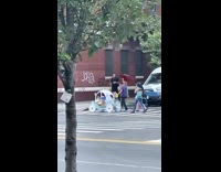 Little girl in cinderella bike carriage