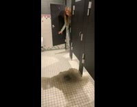 Collab BitchMP - Girl flushes restroom drain overflow