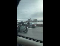 Collab WINY - Man being filmed while on motorcycle and camera man on car window