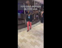 Boy is energetic while out at dinner with family 