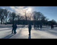 Woman dared by sister slides down snow