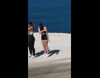 Two girls tiktok dance black nike shorts 