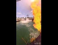 Collab SendItOfficiall - Stunt man jumps through flames on jetski 