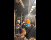 Passengers come out of train with smoke Part 1