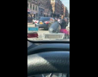 Pink toy car wagon cart