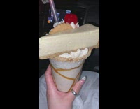 Person gets a whole cheesecake in cheesecake milkshake