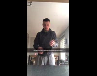 Guy gets caught dancing in kitchen grandpa 