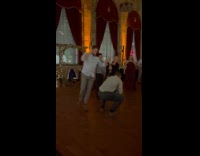 Men Mounts on Shoulder and Leg then Spins