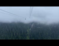 View of gondola on foggy day 