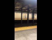 Collab Subway Creatures - Man striped shirt dance in subway station