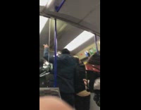 Two guys play trumpet accordion friends dance