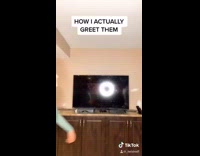 How my girlfriend thinks I greet girls 