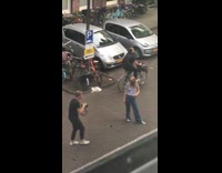 Woman bell bottom jeans face mask remove after photo shoot