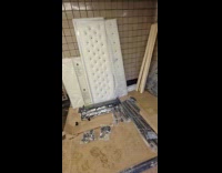 Submitter shows bed parts at subway station