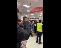 Carolers rapping in the middle of the department store