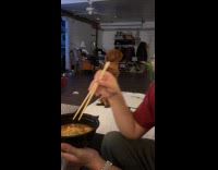 Collab Clips MPUGC - Dachshund begging for food from hooman eating ramen
