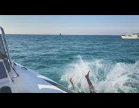 backflip off boat slaps back