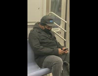 Collab Subway Creatures - Guy on subway with black LED hat 