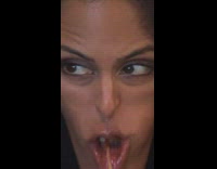 Mom eats hash browns funny face filter 