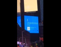 Screen at times square get error message