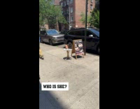 Hair mannequin displayed outside parlor