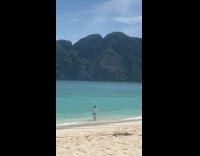 Collab IITW - Man karate uniform do moves beach water