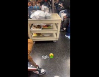 Collab Subway Creatures - Food on cart enters the subway train