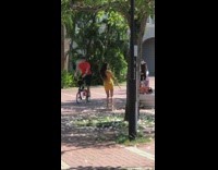 Girl yellow dress dance conga park original