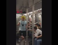 Blue shirt guy sings one am subway 