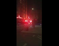 Taxi can car catches on fire outside Oyster bar 